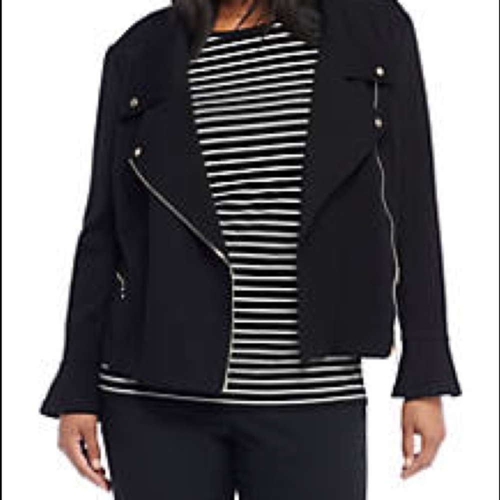 Black Limited plus size moto jacket